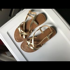 Gold strappy sandals